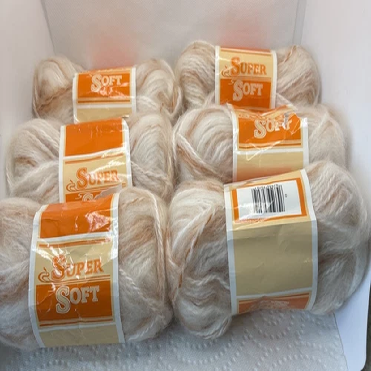 Super Soft Yarn France Mohair Wool Acrylic 6 Skeins Pink Col-0001 1.76 Oz/50 Gr