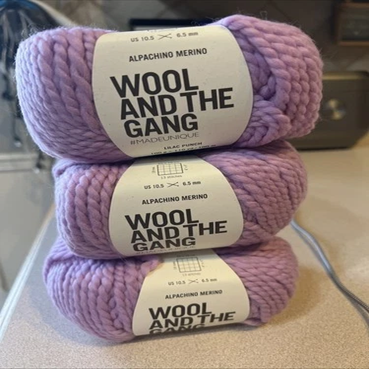 Wool and the Gang Alpachino Merino Yarn 3 Skeins Lilac Punch 100g Alpaca Blend