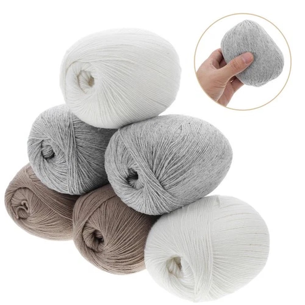 6 Balls Soft Thin Wool Yarn Long Knitting Yarn Crochet Yarn For Sewing Garments