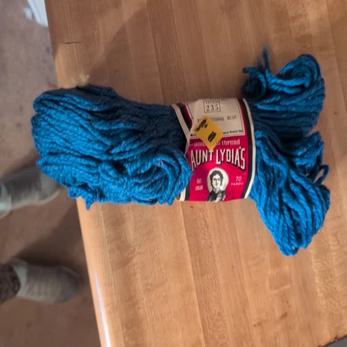 VTG Aunt Lydia's Heavy Rug Yarn 100% Polyester 70 yds Color #715 National Blue