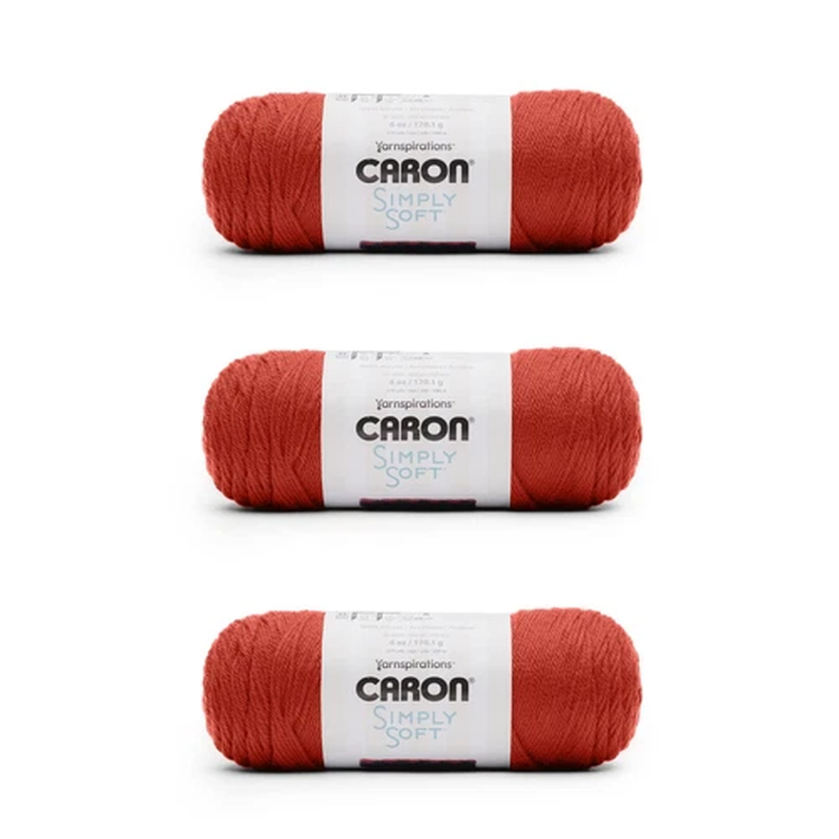 Caron Simply Soft Yarn 3 Pack Persimmon 100 Acrylic for Knitting and Crocheting