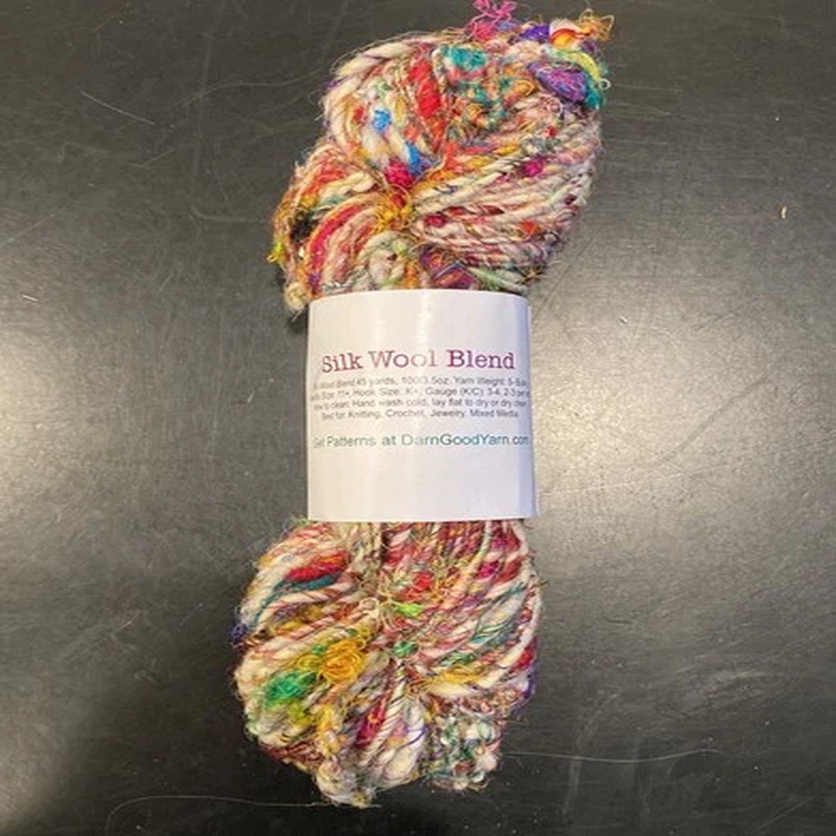 Darn Good Yarn Silk Wool Blend Bulky Sari Ribbon Cording India 45 yard 3.5 oz