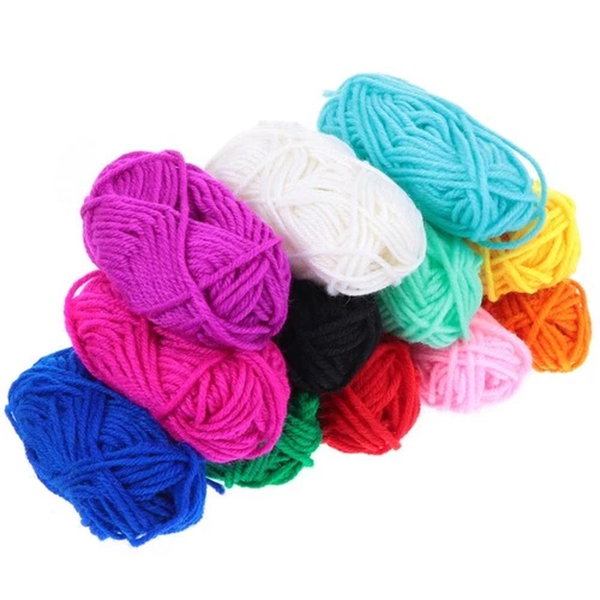 12 Rolls Acrylic Yarn 12 Colors Knitting Crochet Wool Craft Making Yarn