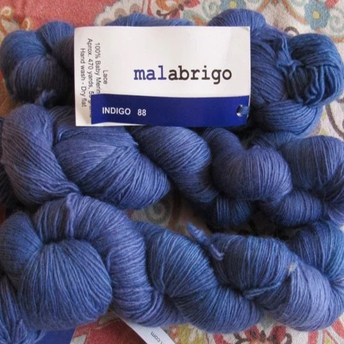 3 (50g) Hank LOT MALABRIGO LACE 100% Baby Merino Wool LAVANDA 192 Yarn 470 yd ea