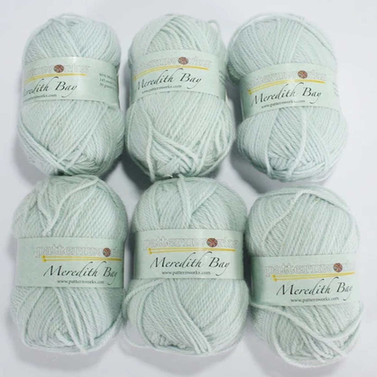 (6) Patternworks Meredith Bay Ice Blue Yarn Lot Wool Alpaca 50gr/145yrds