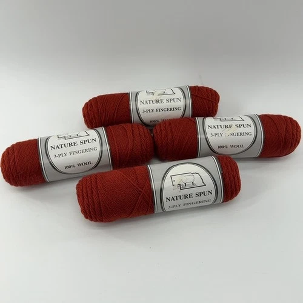 Brown Sheep Nature Spun 3-Ply Fingering Yarn Nutmeg Lot of 4 Skeins 100% Wool