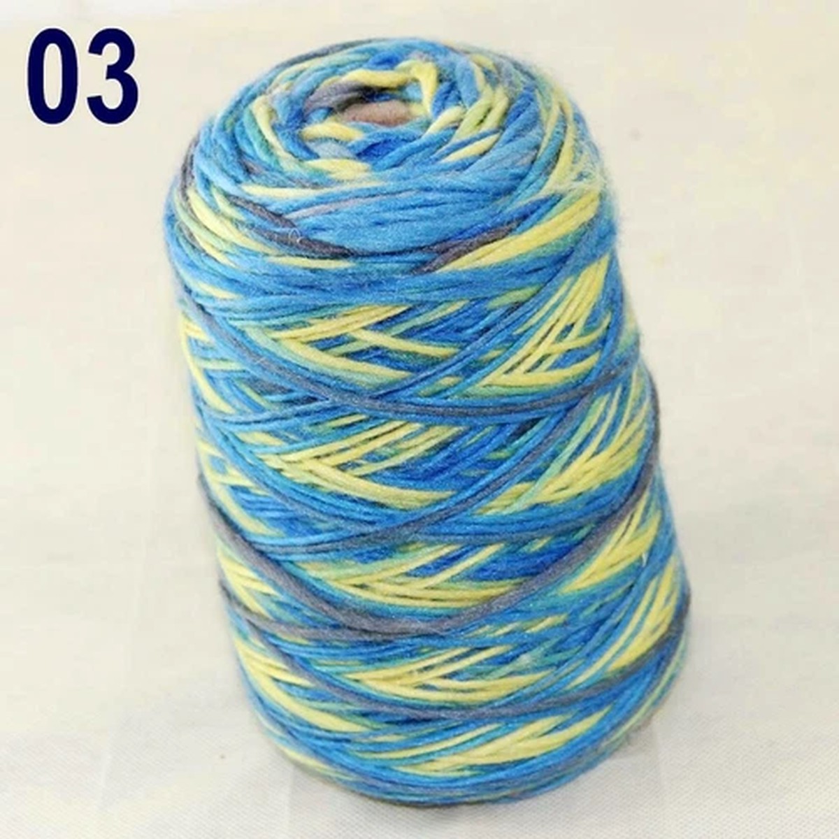 Sale NEW 500g Cone Yarn Chunky Hand Knitting Colorful Warm Soft Wool Cashmere 03