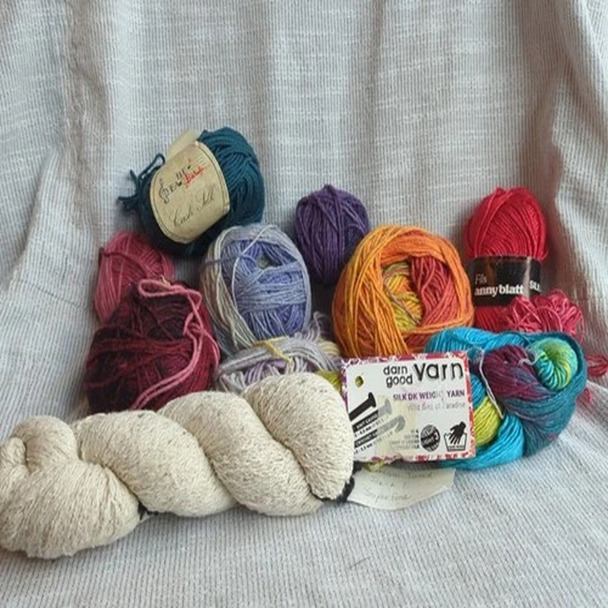 300g+ Destash Lot Silk Yarn Noro Darn Good Sea Silk Recycled