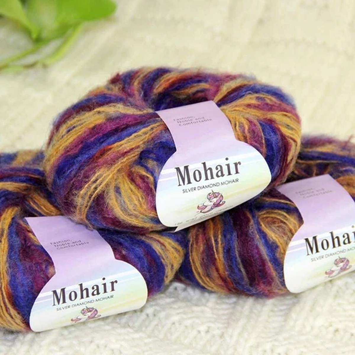 Sale New 3BallsX25gSoft Mohair wool Lace Rug Shawl Sweaters Crochet Yarn 42