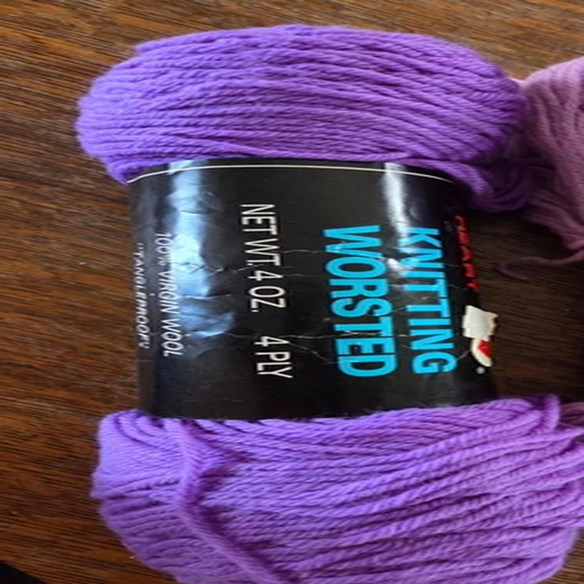 Vintage KOLORKRAFT Knitting YARN 100% Wool Yarn Purple USA