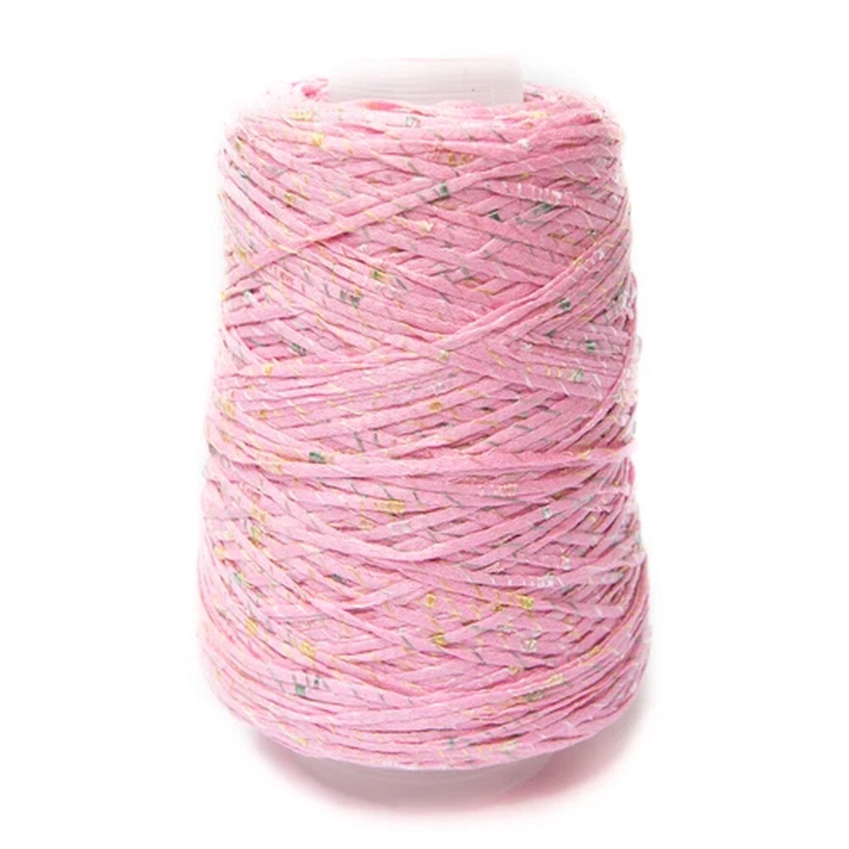 500G PINK WITH FLECKS 45% COTTON MIX TAPE YARN F1636