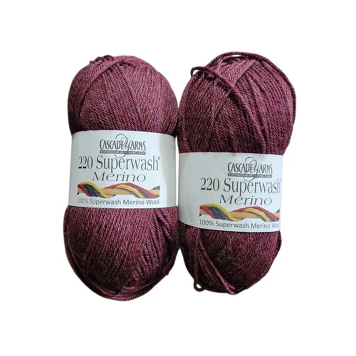 Cascade Yarns 220 Superwash Merino Wool Color 79 Bordeaux Heather- 2 Skeins