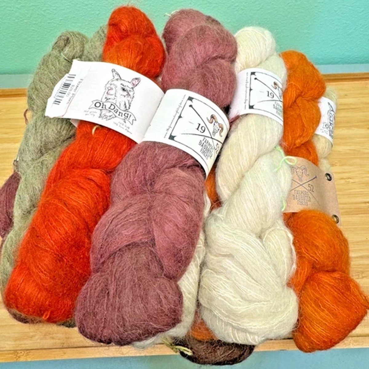 Farmers Daughter Fibers Oh Dang! Alpaca silk yarn Suri Mohair