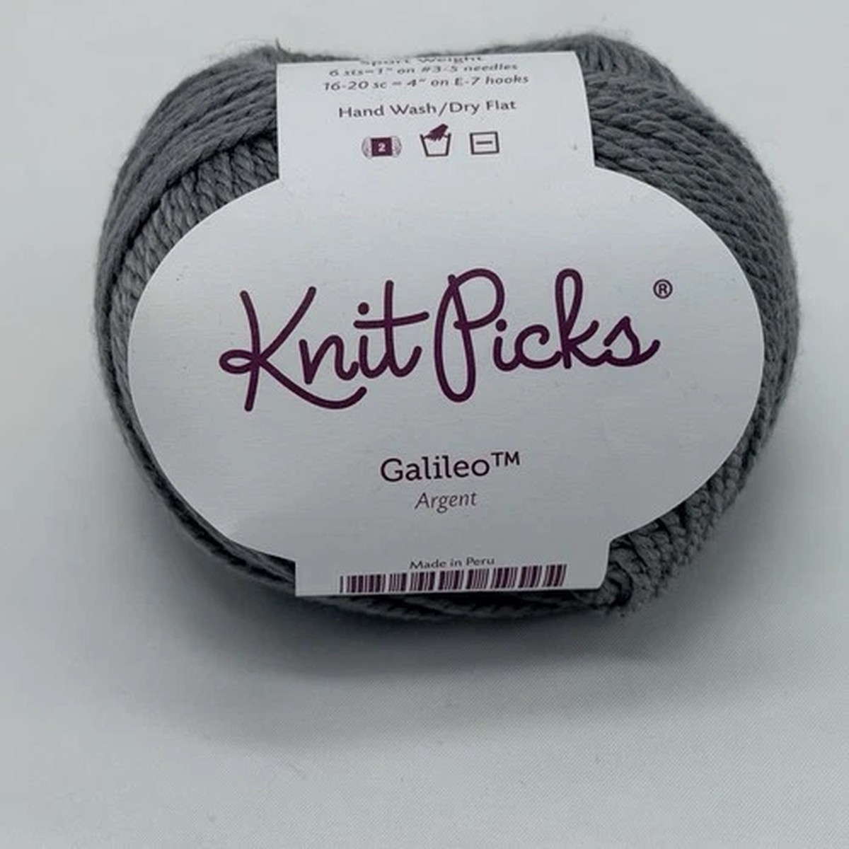 Knit Picks Galileo Yarn Argent Gray Sport Weight Merino Wool Bamboo 131 Yds Y12