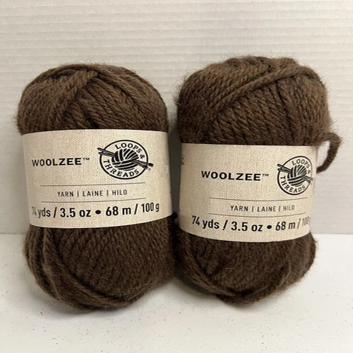 Loops & Threads Woolzee Earth/Brown Yarn 74 yds 3.5 oz Lot Of 2 Acrylic Wool