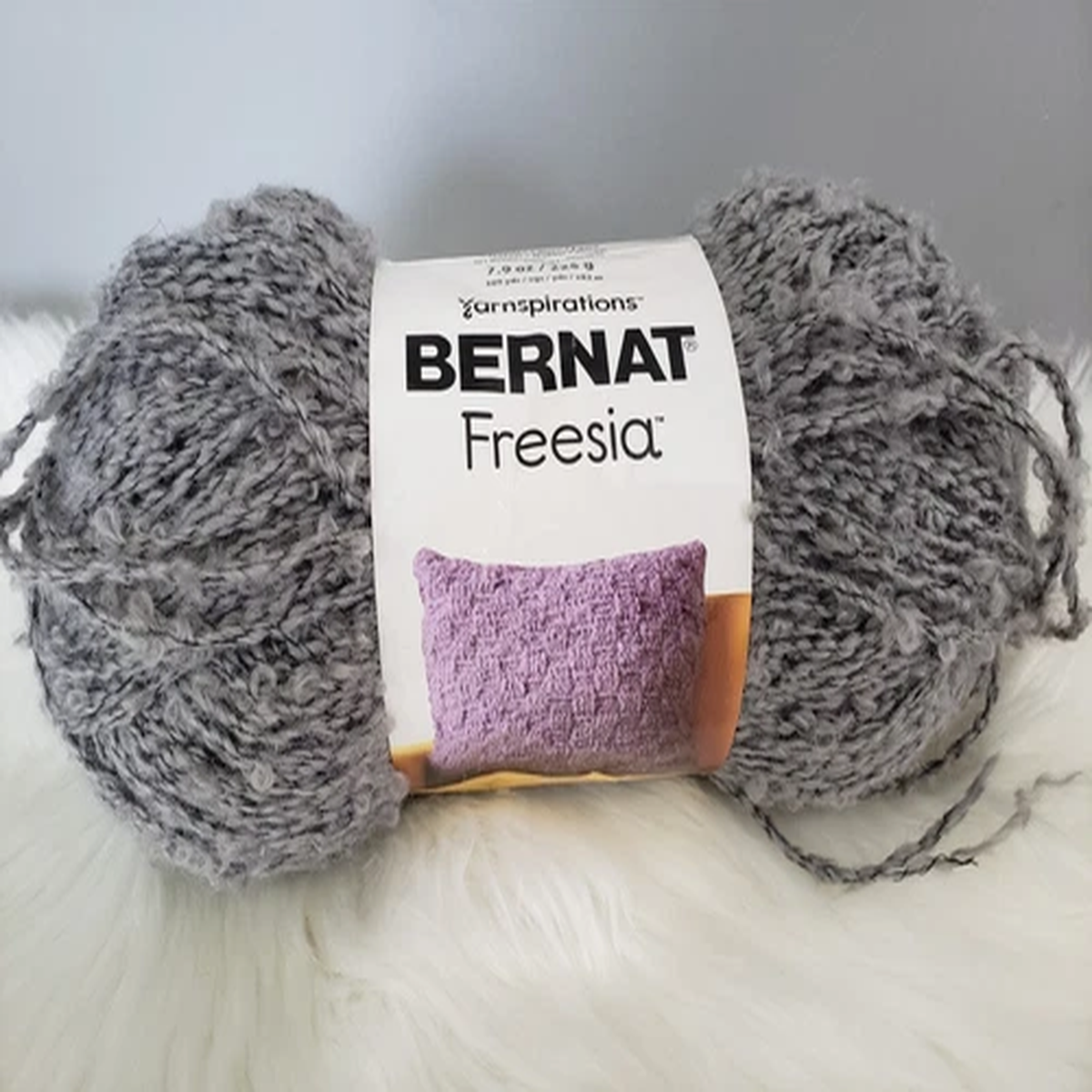 NEW Bernat Freesia Vapour Gray Yarn Skein