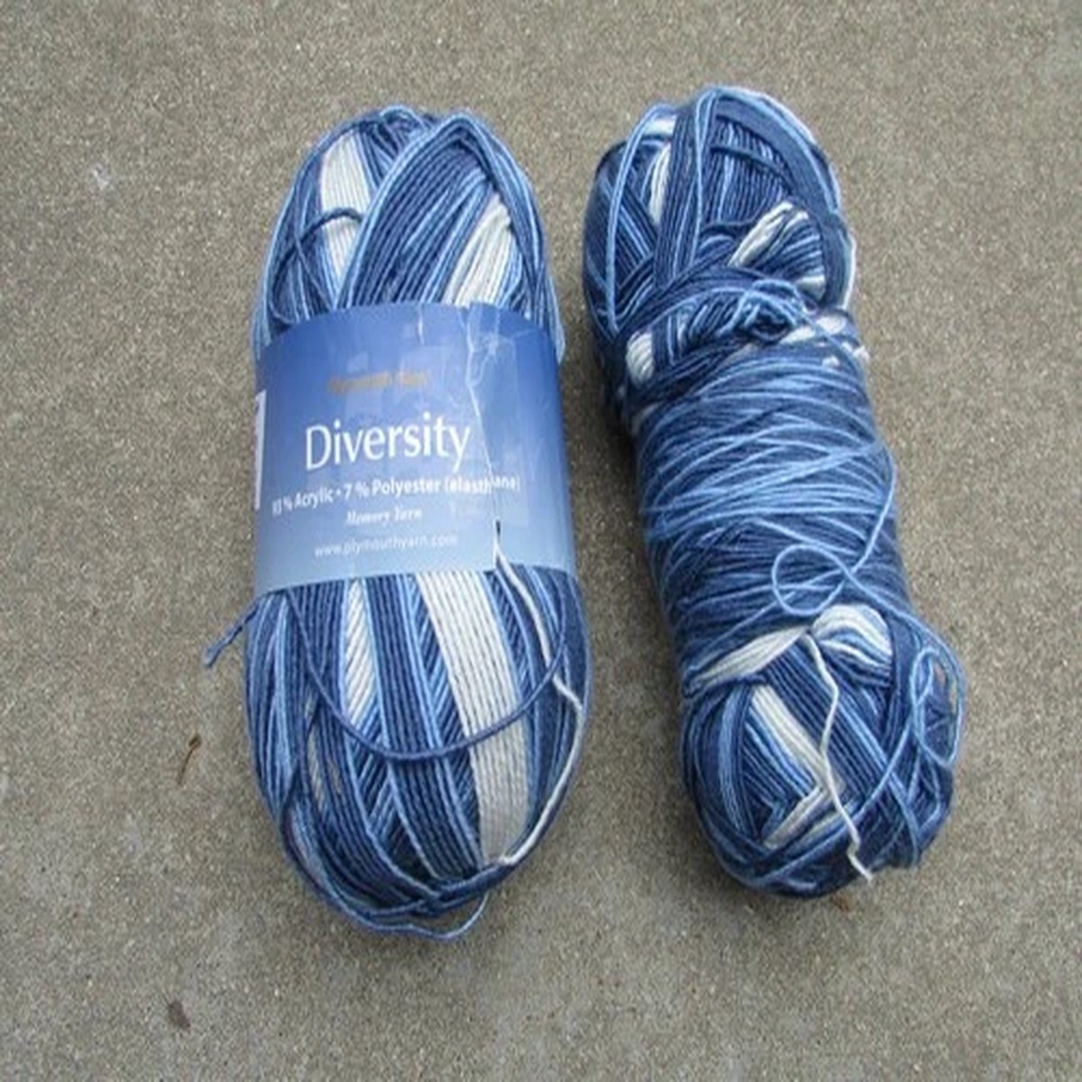 Plymouth Yarn Diversity Memory Sock Yarn 2 skeins 100gm, Multi- blue lot 70586
