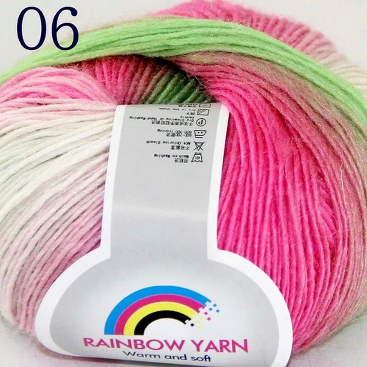 Sale 1Ballsx50gr Colorful Rainbow Warm Rugs Cashmere Wool Crocheted Yarn 06