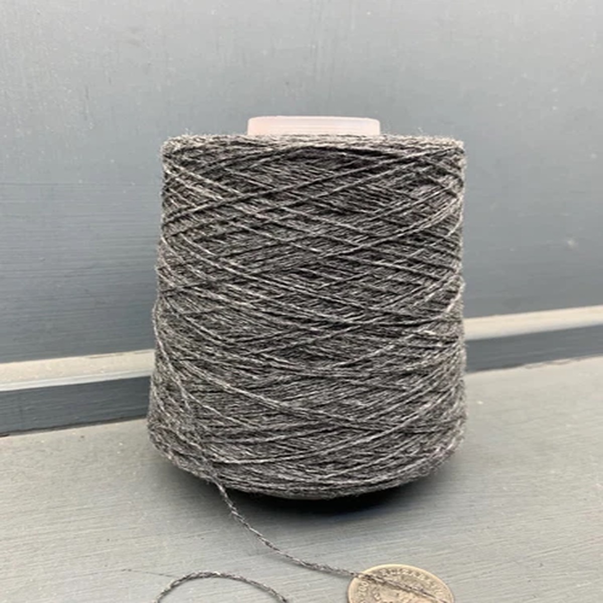 200G 2/14NM Soft 100% Geelong Lambswool Yarn Medium Grey Mix Oxford 2ply