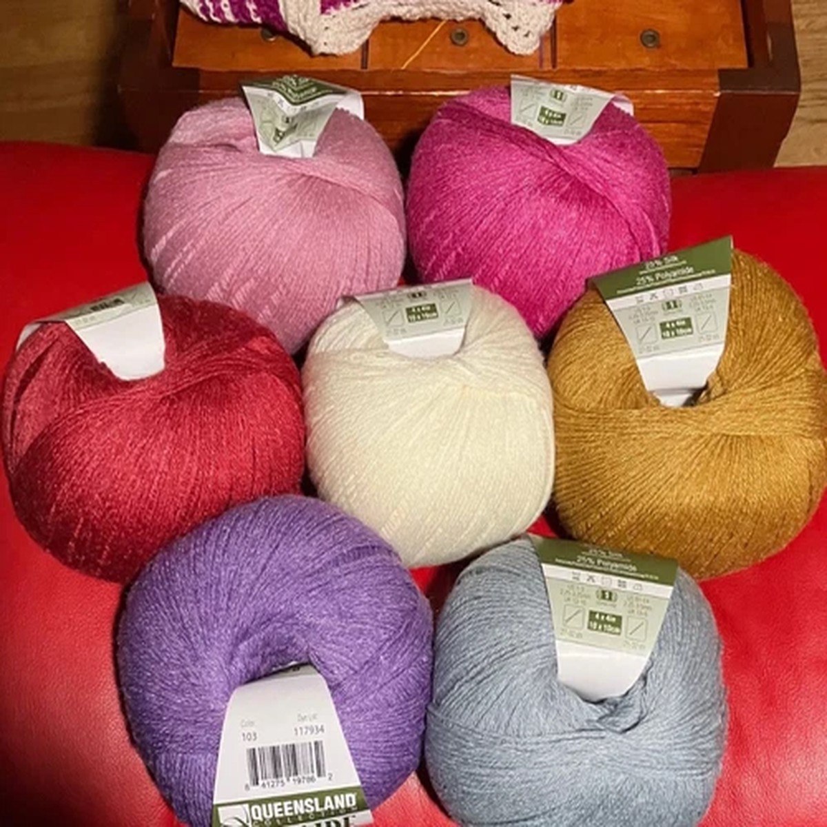 Adelaide Fingering Yarn from Queensland 50% Wool, 25% Silk blend - 7 colors