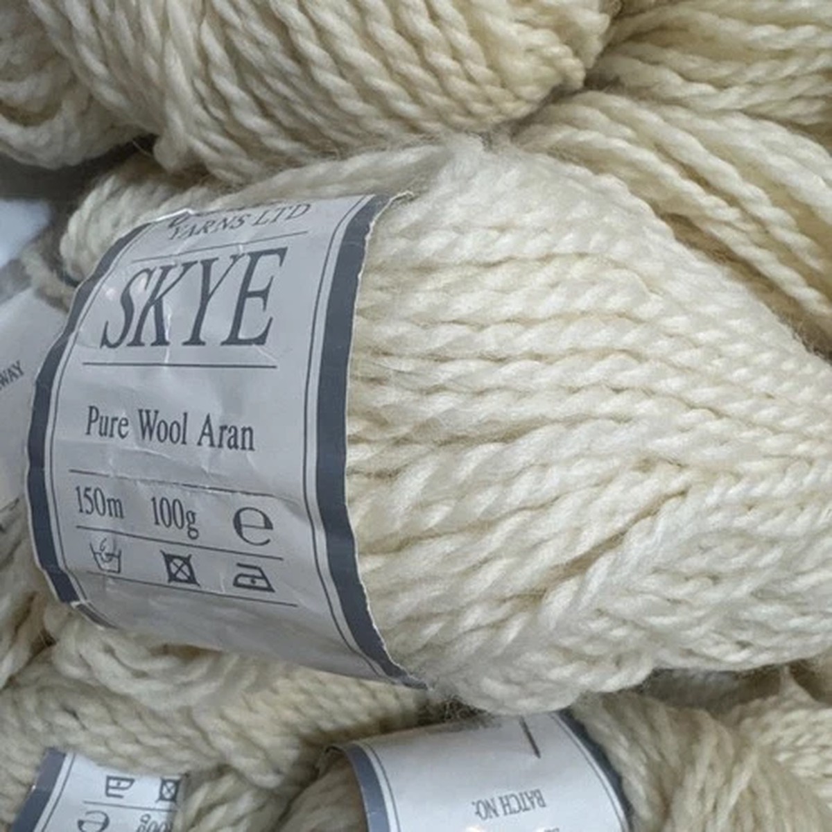 COLINETTE SKYE YARN - Aran Wool Twist "Natural" 164 Yds ea NOS Lot of (7)