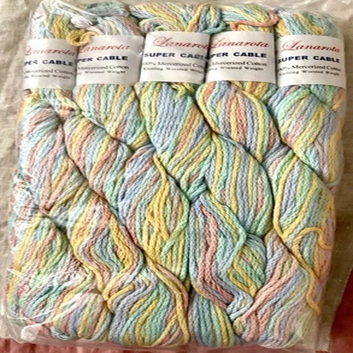 Filatura Lanarota Lot Of 10 100% Mercerized Cotton Yarn Super Cable For Blankets