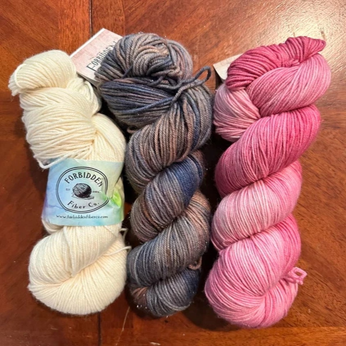 Forbidden Fiber Co Superwash Merino White Flag Sweet Pea Tartan Lot of 3 NEW