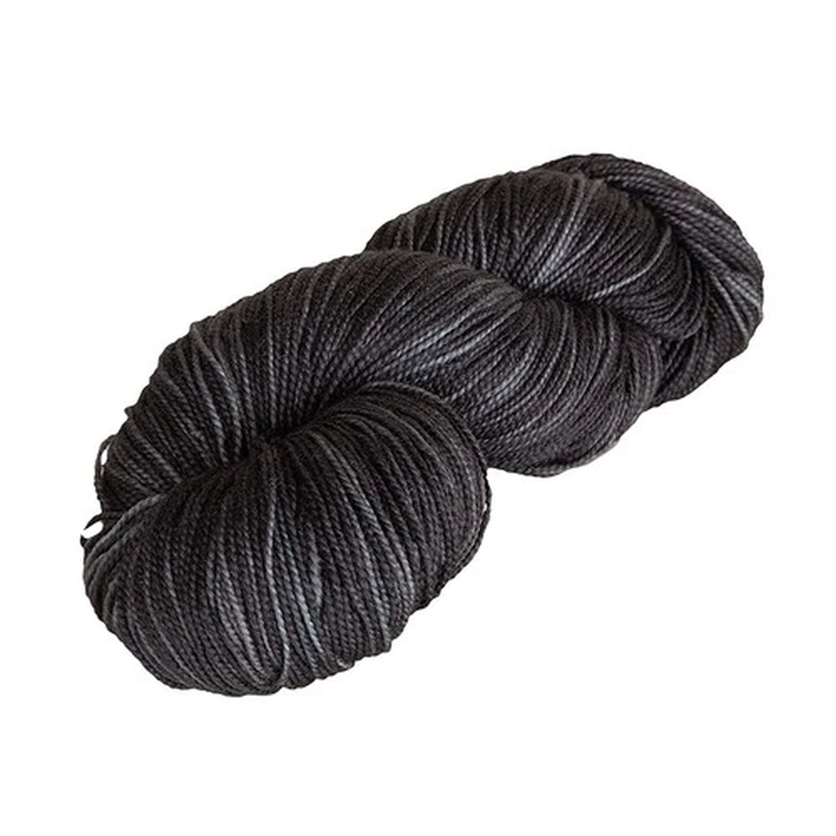 Hawthorne Kettle Dyed Fingering Weight Black Sock Yarn Blackbird Skein