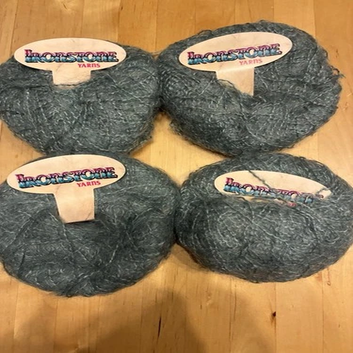 Ironstone Yarns Brushed Mohair Blend 4 Balls 189 Yards Each Light Teal NOS