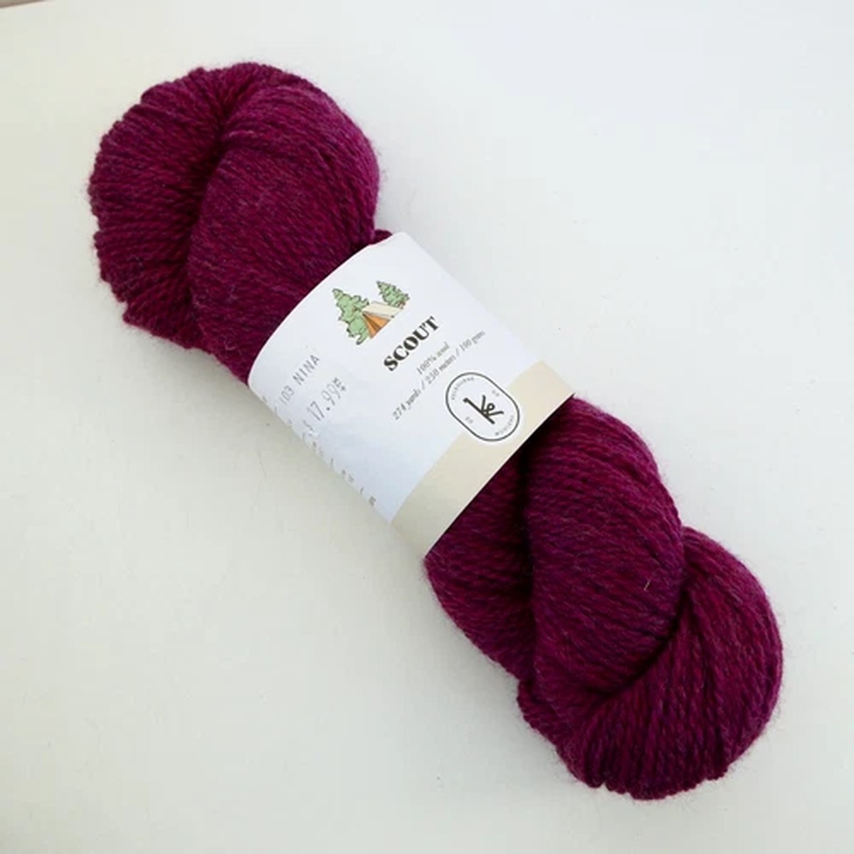 Kelbourne Woolens Scout Yarn Wool 100g 274yds 610 Rosewood Heather 1 Skein