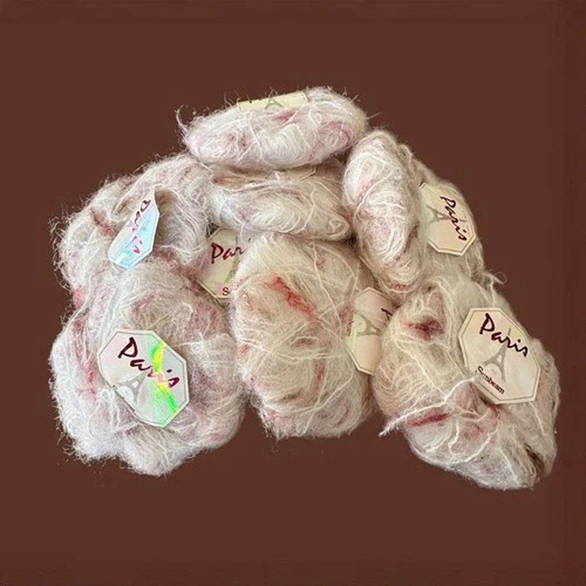 Mohair/Wool Mixed Content Yarn by Paris Sunbeam - 8 25g. Skeins Made In England