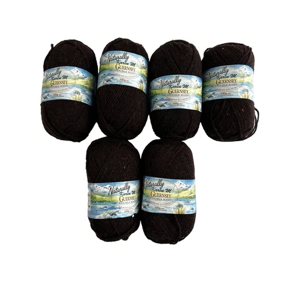 Naturally Yarn Karen M Guernsey 6 Skeins Brown Double Knit NZ Wool 192 M Each