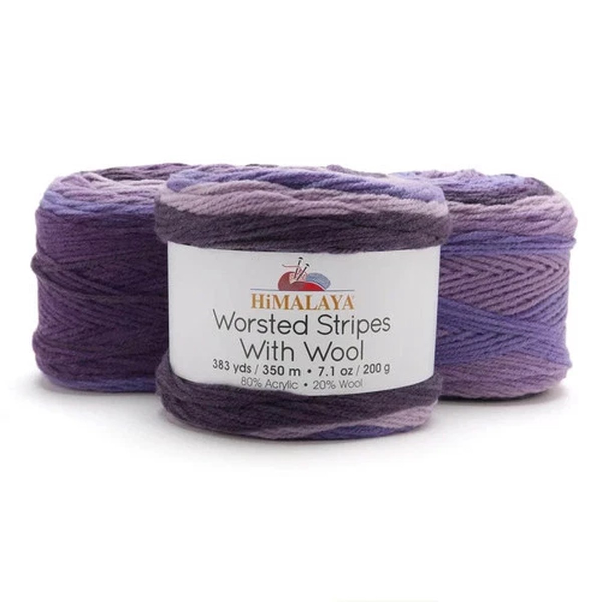 Premier Yarns Himalaya Worsted Stripes With Wool 3 pack "Purples".