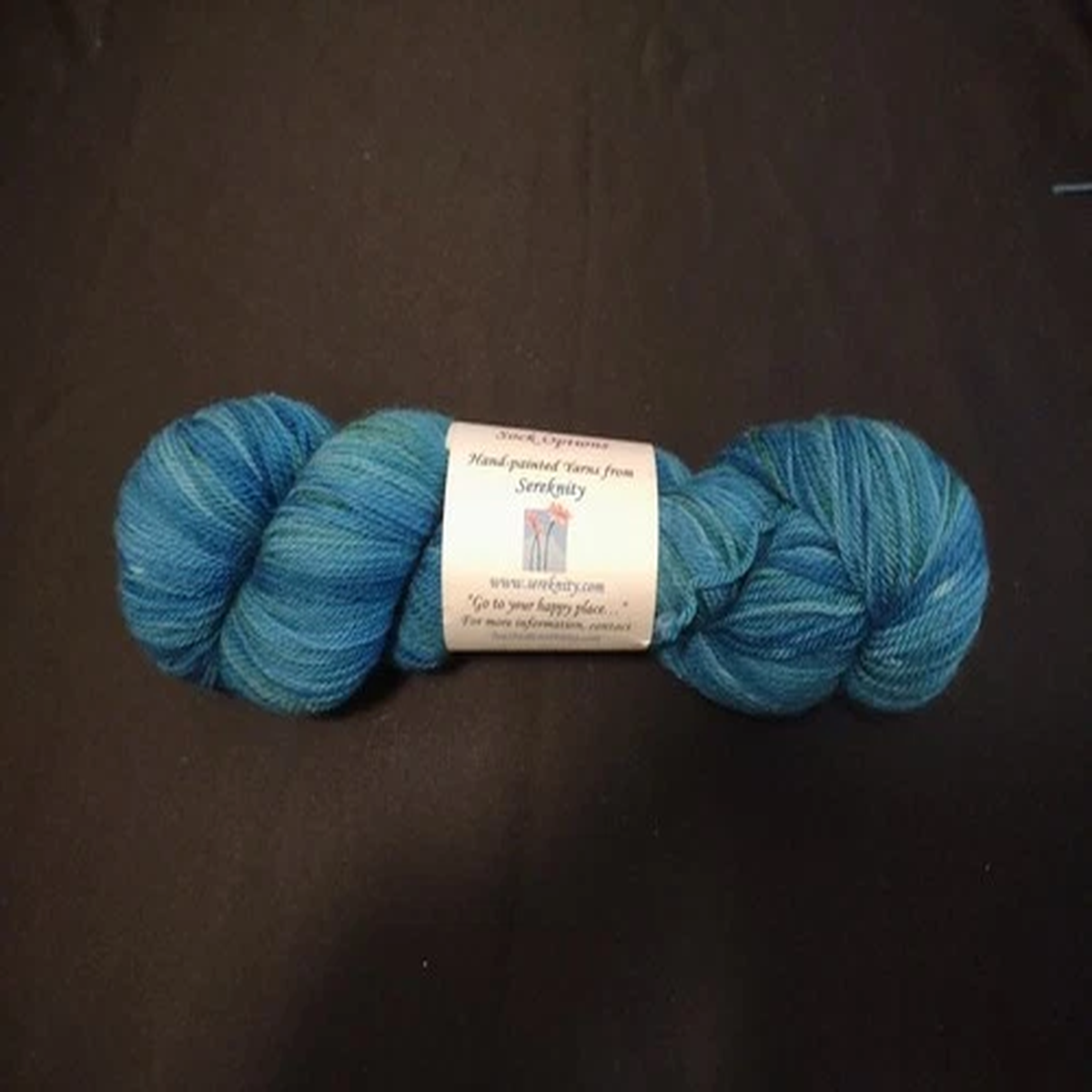 Sereknity Hand Dyed Superwash Merino Wool Yarn 350yds 1Hank BlueGreen Multicolor