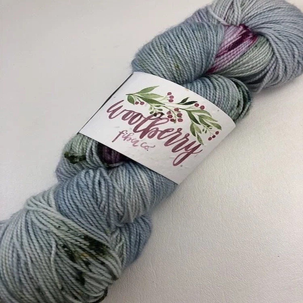 Woolberry Fiber Yarn Hand Dyed Verigated Superwash Merino Fingering Smooth Sock