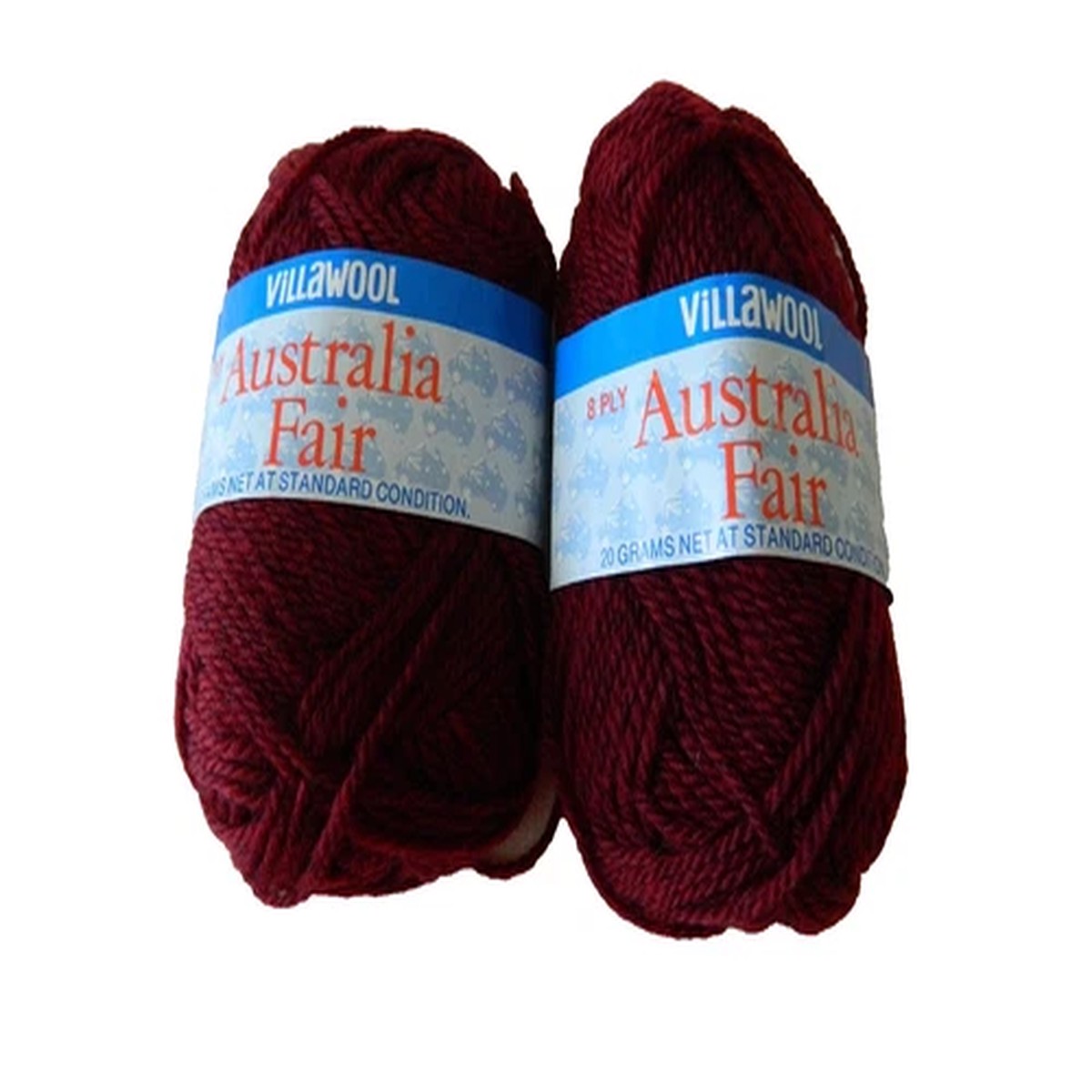 Yarn Villawool AUSTRALIA FAIR Acrylic Wool 8ply Burgundy Red Lot Craft Australia