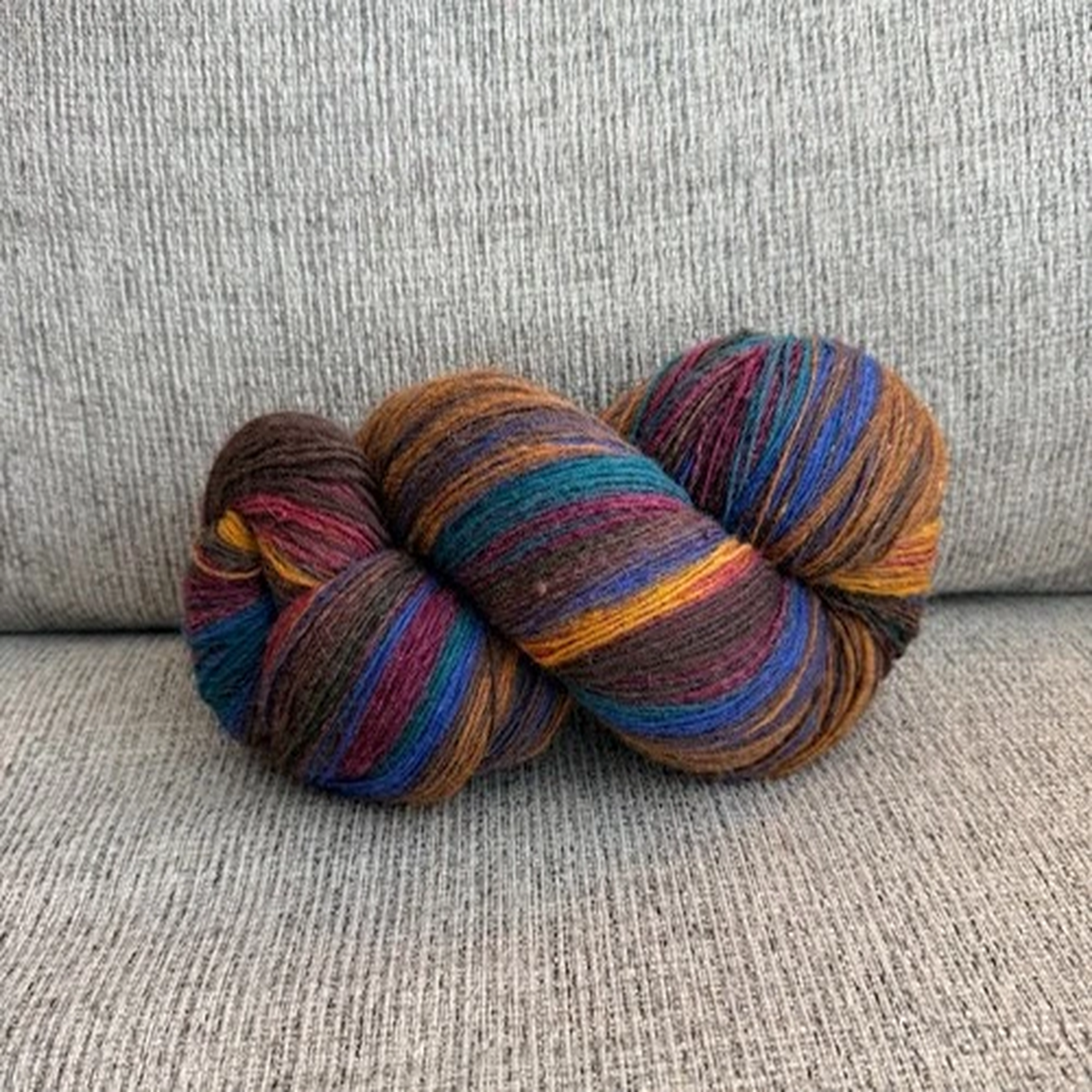 Dundaga yarn multicolor sheep wool 6/1 different weight yellow blue brown