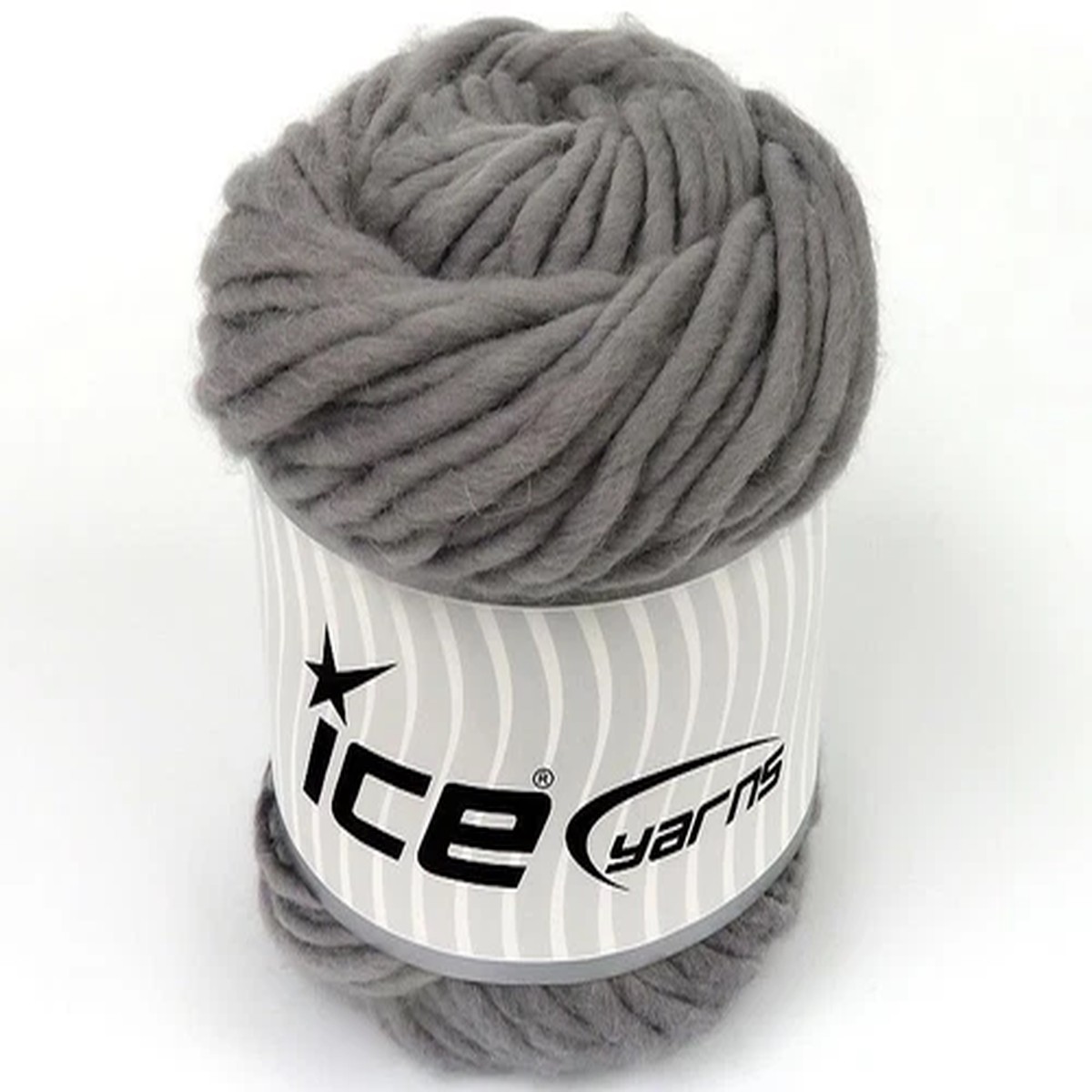 Grey Pure Wool XL SuperBulky Roving Yarn #78030 Ice Yarns 200gr (7oz) 120yd