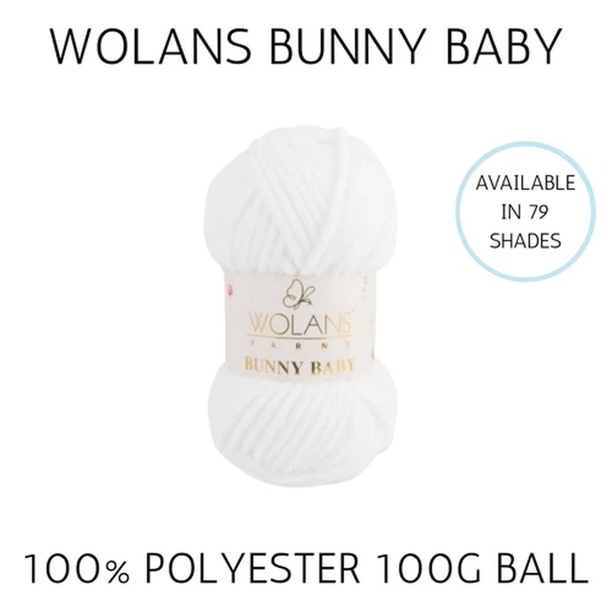 Wolans Bunny Baby Chenille Yarn, Amigurumi, Knitting, Crochet Wool 100g