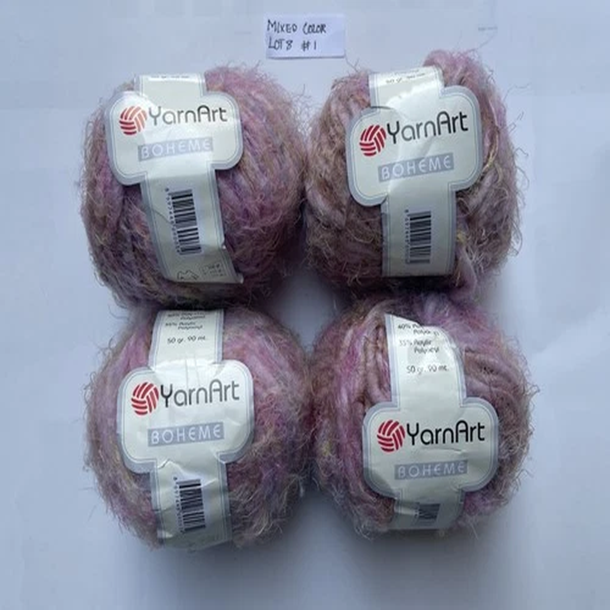 YarnArt BOHEME Knitting Yarn VIOLET TONES Acrylic, Wool Variegated Lot 8 #1