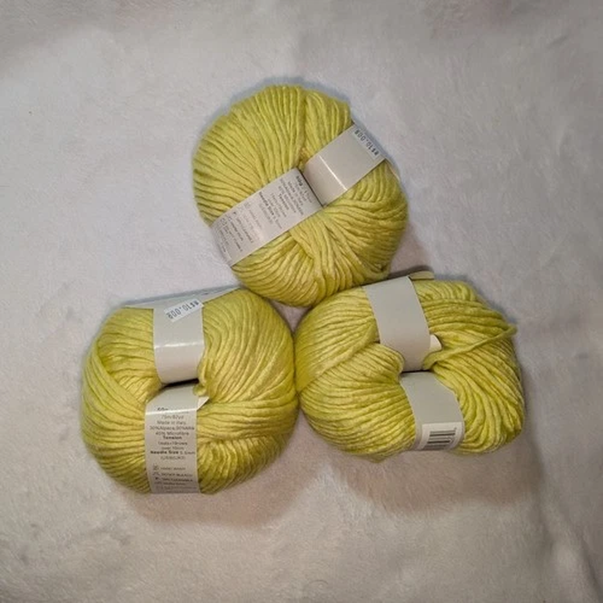 Ella Rae Latte Yarn Color 05 Yellow 3 Balls 50g 82yds Alpaca