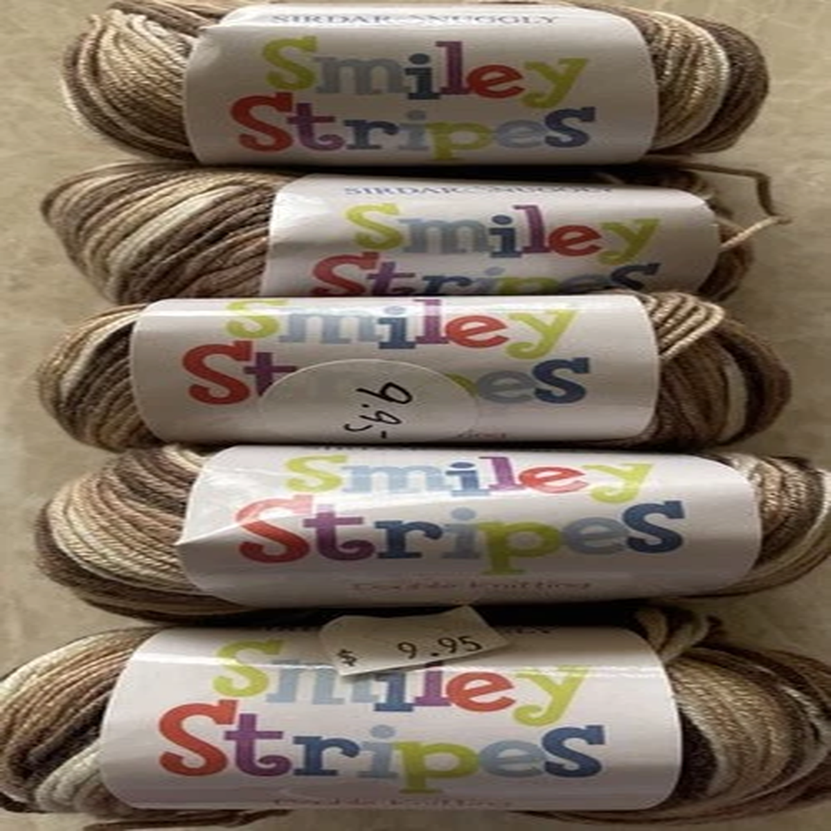 LOT of 5, Sirdar SMILEY STRIPES Bamboo/Wool Blend, 50gm/95m, col#265, Browns