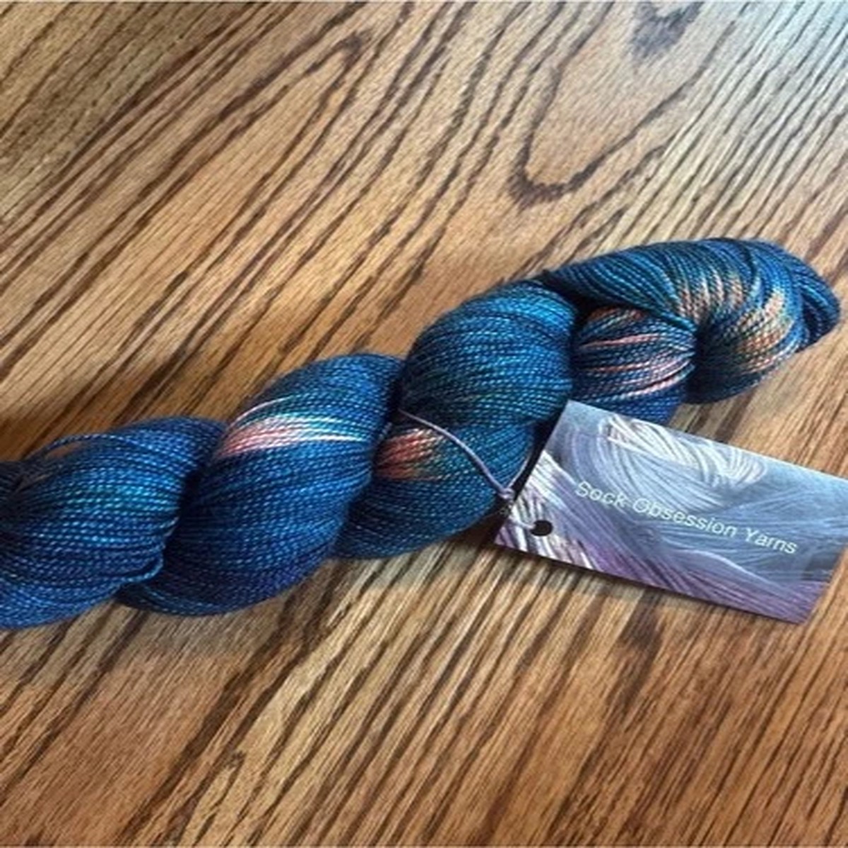 Sock Obsession Yarn Sock Superwash Merino Wool Silk Blue Copper Knitting NWT