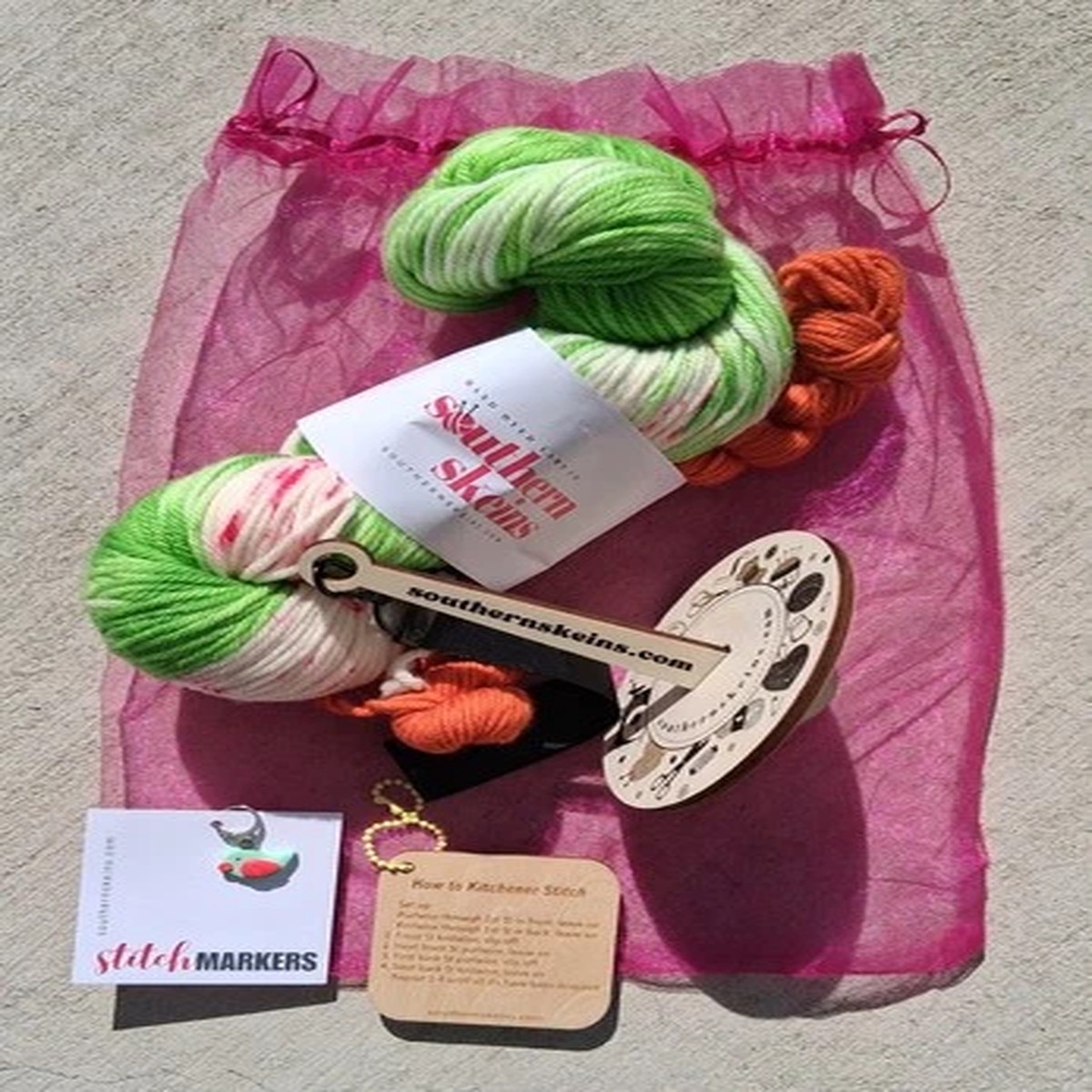 Southern Stitch Box Merino Worsted set 120gram total Superwash Merino w/extras