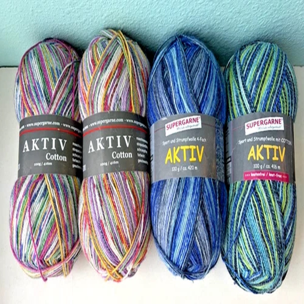 4 - Supergarne - AKTIV - Mixed Lot - 100g Skeins - Wool / Cotton / Nylon