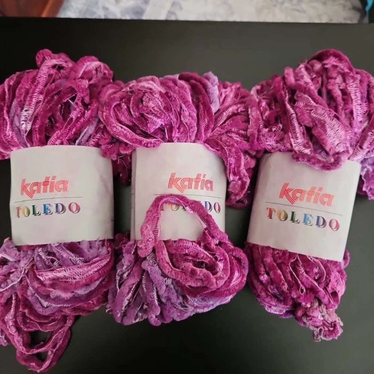 Katia Toledo 73 Cerise/ Pink 100g Yarn Lot Of 3 Skeins Imported Spain