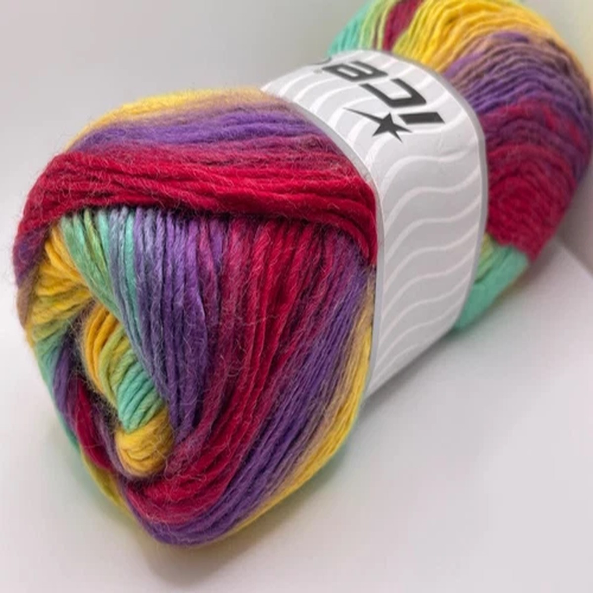 Lana Bella Rainbow 58146 Ice Yarns Wool Blend Self-Striping 100gr 273y Red Mint+