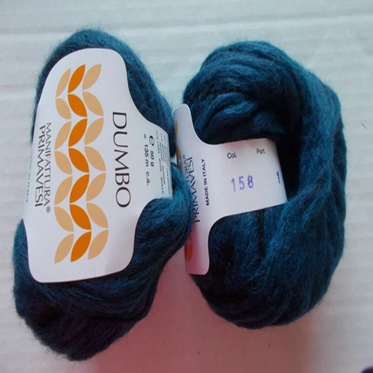 Primavesi Dumbo mohair blend yarn, Navy, lot of 2 (148 yds each)