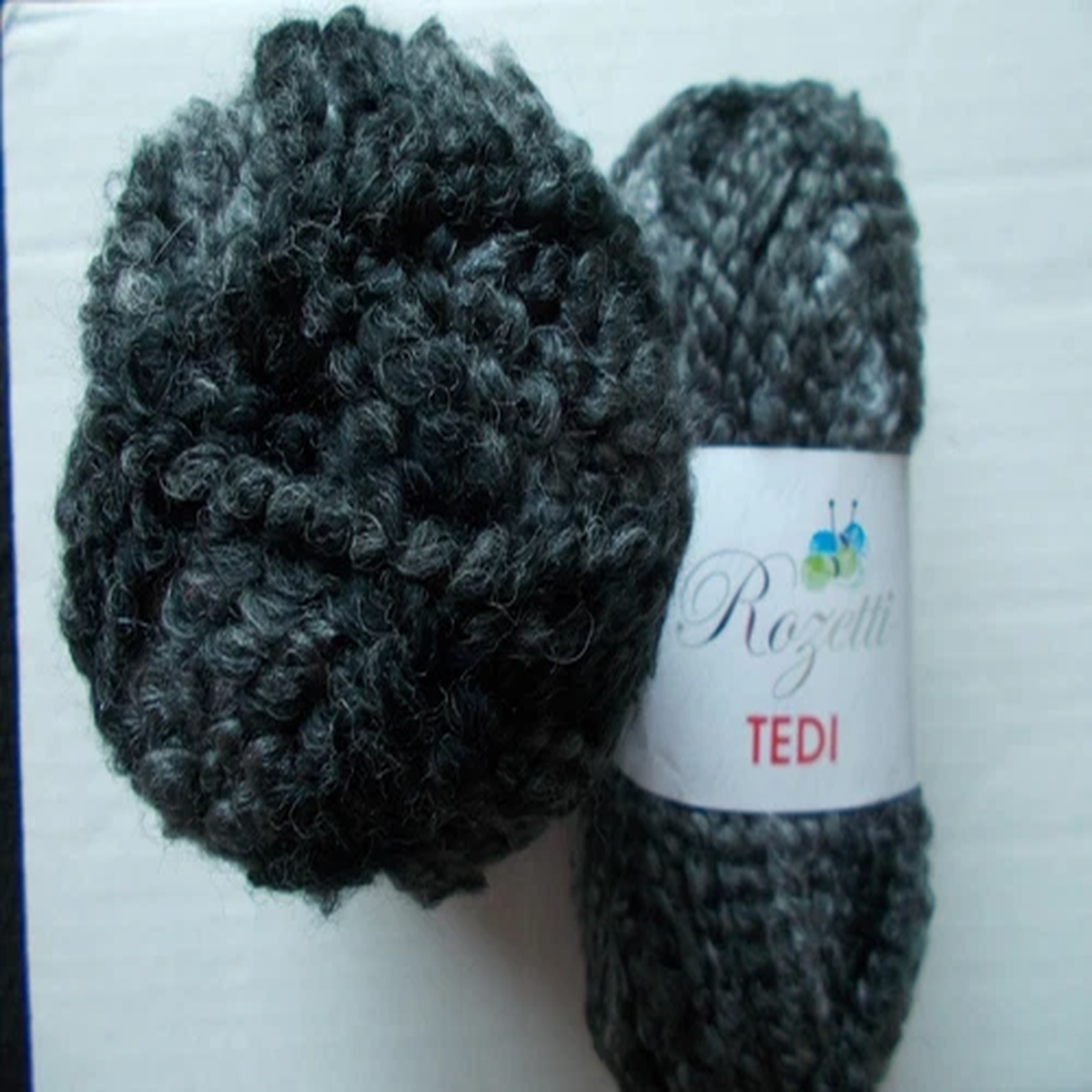 Rozetti Tedi bulky wool blend boucle yarn, gray tones, lot of 2 (82 yds ea)