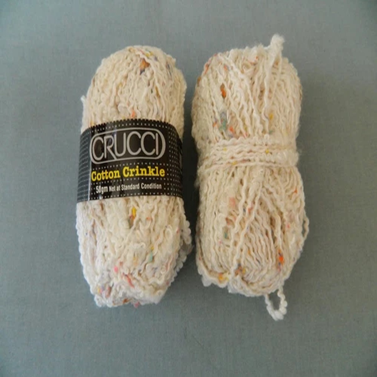 Yarn CRUCCI COTTON CRINKLE Cotton Acrylic Wool Nylon White Boucle Craft Hobby